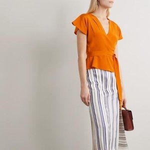 Diane Von Furstenberg Kelsey Silk Crepe Wrap Top